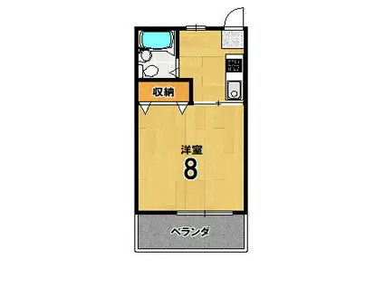 アオイハイツ(1K/2階)の間取り写真