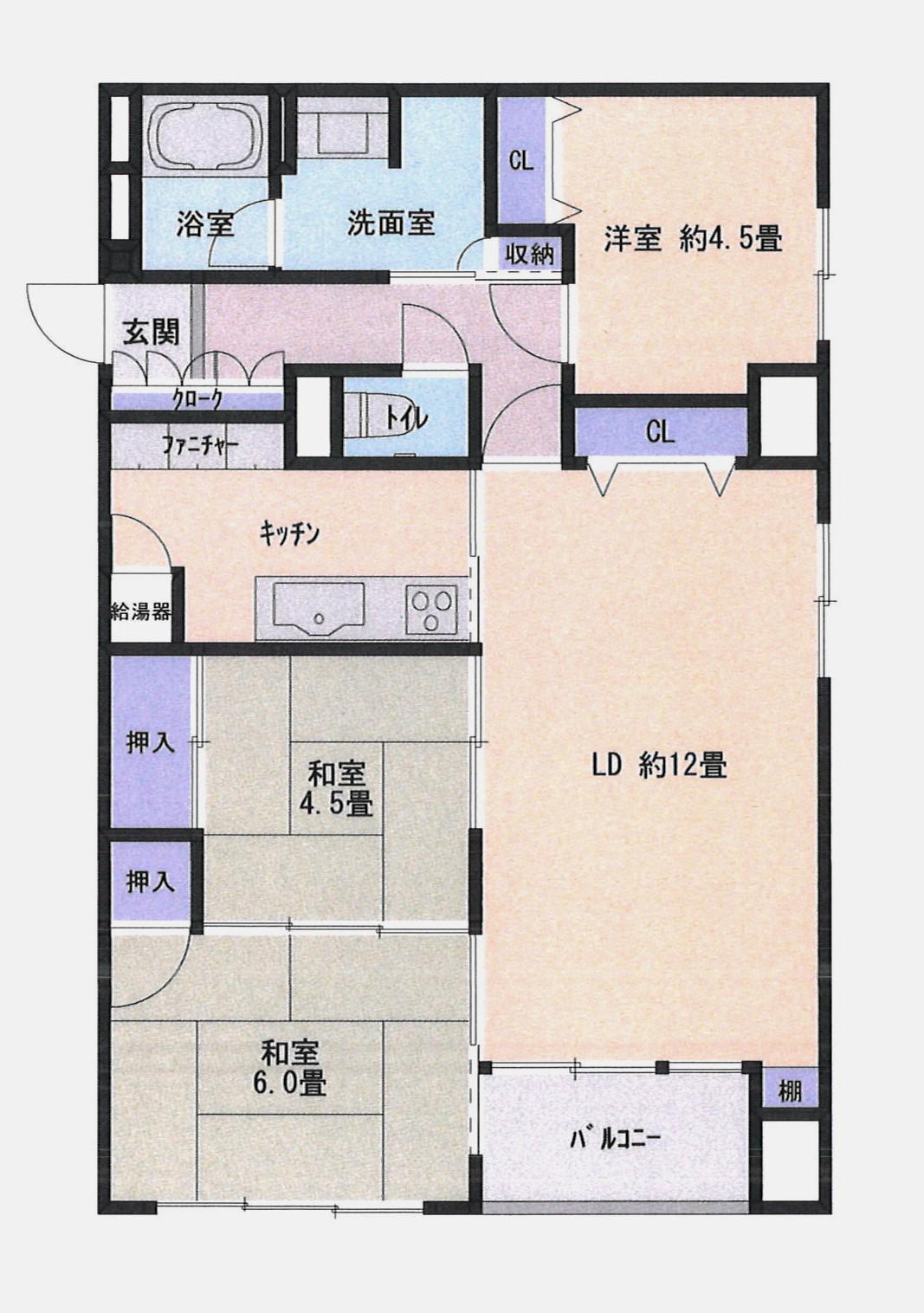 リバーシティ日東II(3LDK/4階)の間取り写真