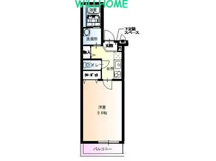 フジパレス城北VI番館(1K/3階)の間取り写真