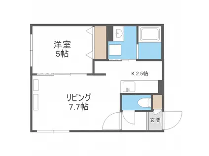 グランメールボヌール(1LDK/4階)の間取り写真