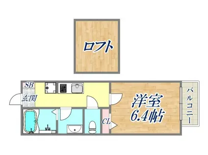 アルテールメゾン(1K/2階)の間取り写真