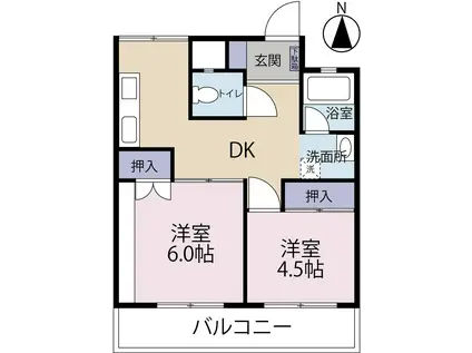 ラファミーユ大工町(2DK/8階)の間取り写真