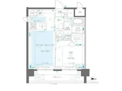 ZOOM錦糸町ノース(1LDK/2階)の間取り写真