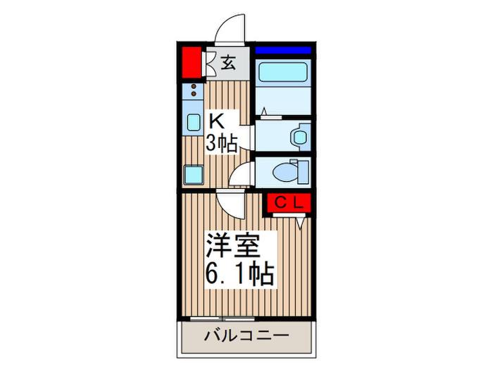 CITY STAGE COLORIER(1K/1階)の間取り写真
