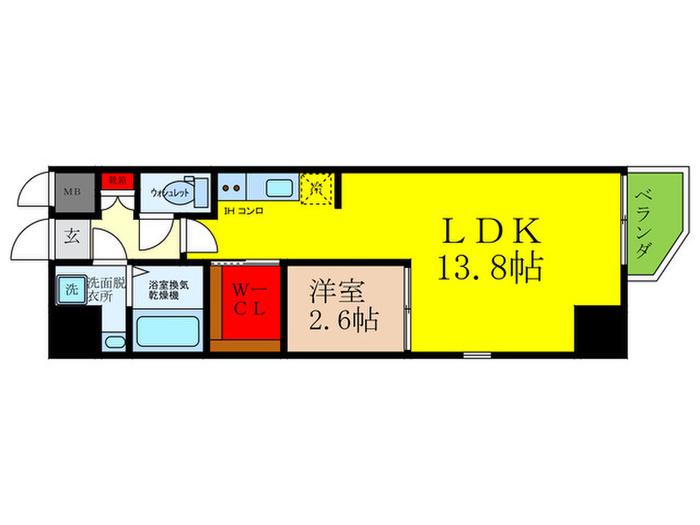 ONLYONE池田新町(1LDK/4階)の間取り写真