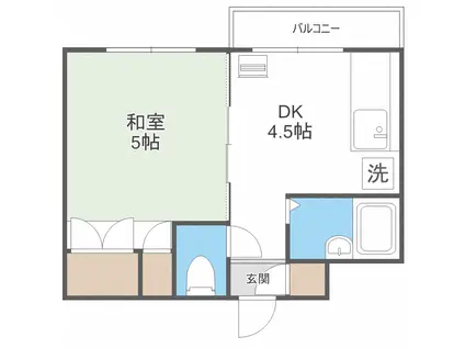 クラークハイツ(1DK/4階)の間取り写真