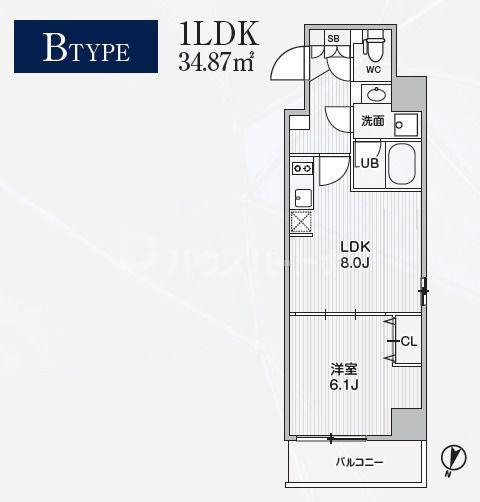 ALIVIS東十条(1LDK/2階)の間取り写真