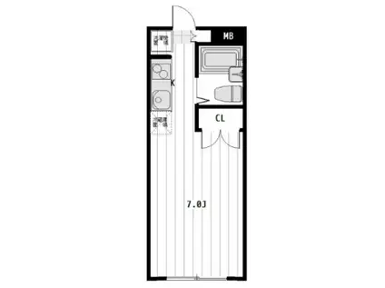 ビートルズスクエア(1K/1階)の間取り写真