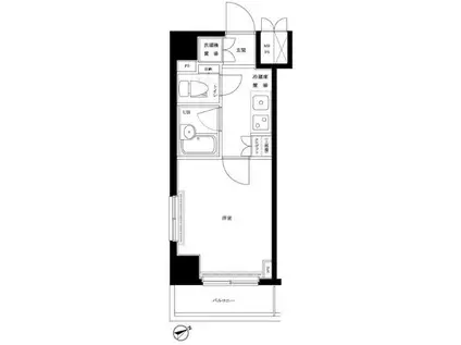 ルーブル東蒲田(1K/4階)の間取り写真