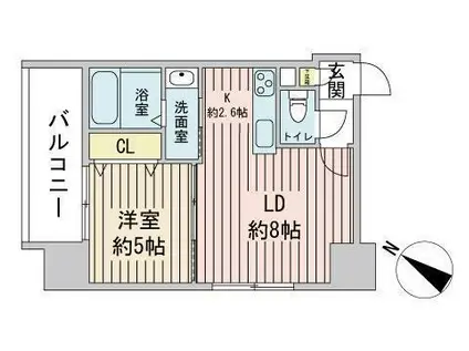 ECLAIR(1LDK/4階)の間取り写真
