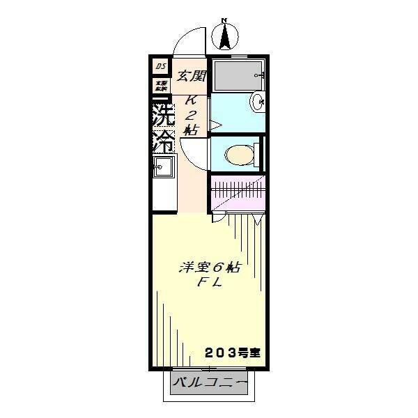 YKL FLAT(1K/2階)の間取り写真