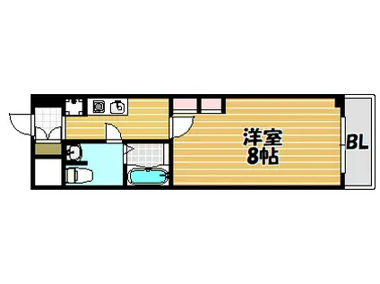 トモミハイム曙(1K/2階)の間取り写真