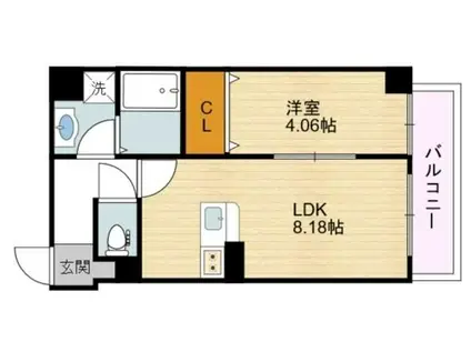 アクセル・カクエイ(1LDK/8階)の間取り写真