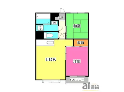 CASA STAGE IRISO(2LDK/3階)の間取り写真