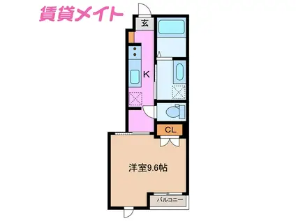 ラ シャンブル(1K/1階)の間取り写真