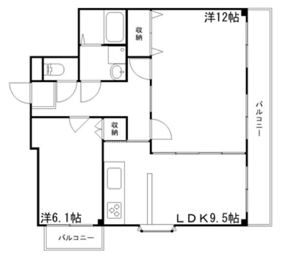 ノーブル今在家(2LDK/2階)の間取り写真