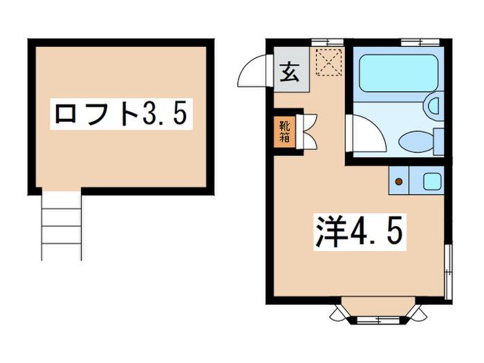 プレミール白楽(ワンルーム/1階)の間取り写真
