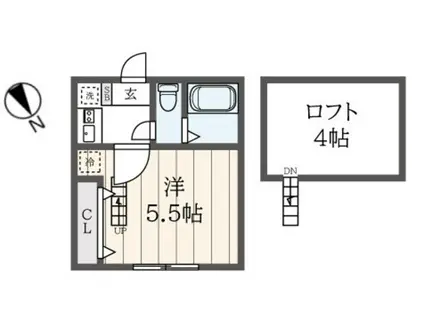 プラナス保土ヶ谷II(1K/1階)の間取り写真