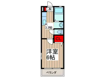 プリームスI(1K/1階)の間取り写真