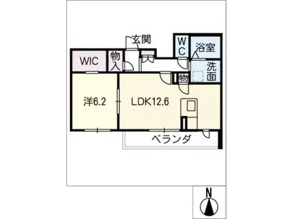 ロンサール一社(1LDK/2階)の間取り写真