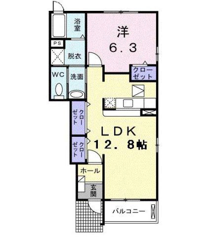 アレグリア・K(1LDK/1階)の間取り写真