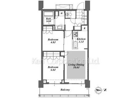 BRILLIA IST TOWER 勝どき(2LDK/35階)の間取り写真
