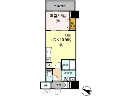 クレアティオMGH(1LDK/2階)の間取り写真