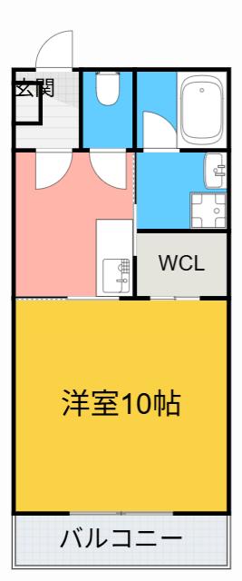 プルミエール重原(1K/1階)の間取り写真