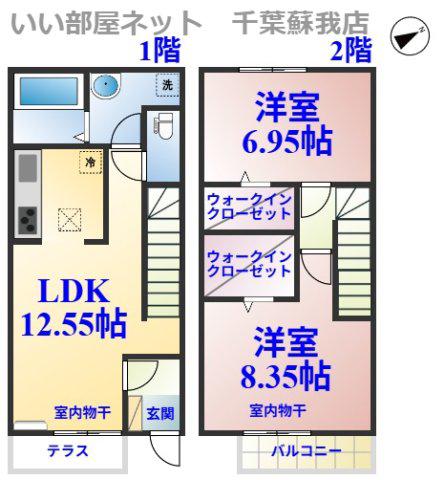ビラ おゆみ野南(2LDK/1階)の間取り写真