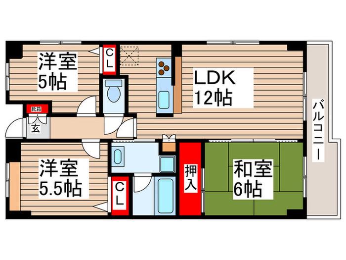キャピタルステート(3LDK/5階)の間取り写真