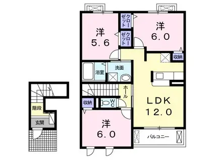 アルカンシエルさくら(3LDK/2階)の間取り写真