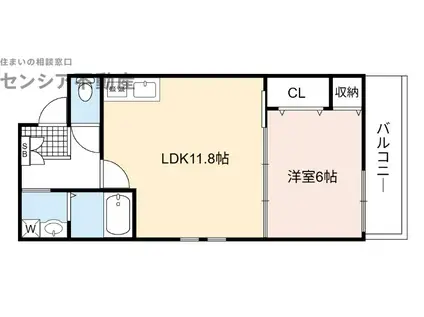 フジパレス鶴見番館(1LDK/2階)の間取り写真