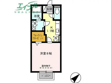 エトワール(1K/2階)の間取り写真