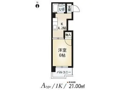 サン・スグモビル(1K/10階)の間取り写真