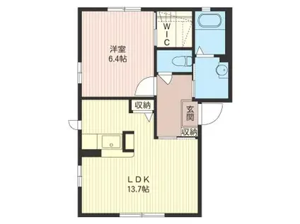 ラウム・シャッフェンA棟(1LDK/2階)の間取り写真