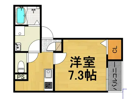 LECOCON弥富III(1K/2階)の間取り写真