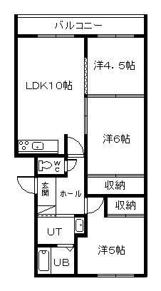 ハイツライラック(3LDK/4階)の間取り写真