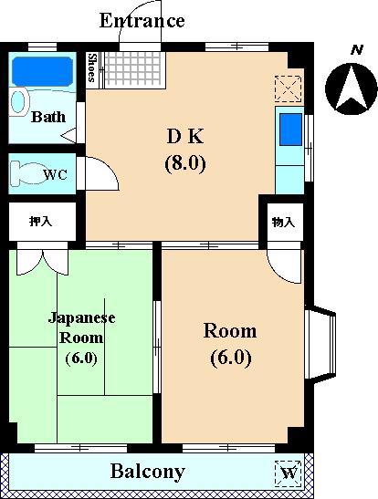 MEZON ASAHINA(2DK/3階)の間取り写真