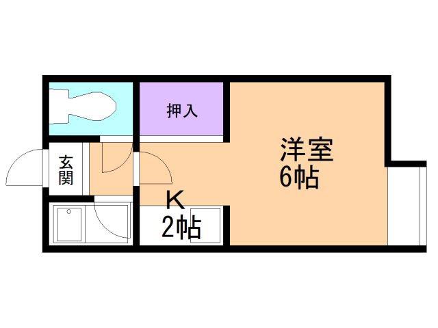 ハイデンスCP(1K/2階)の間取り写真
