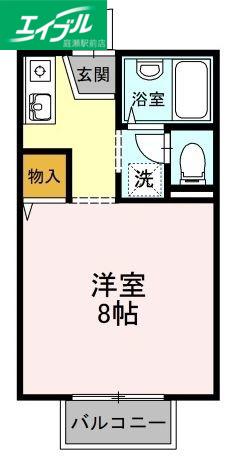 レジデンス高柳B棟(1K/1階)の間取り写真
