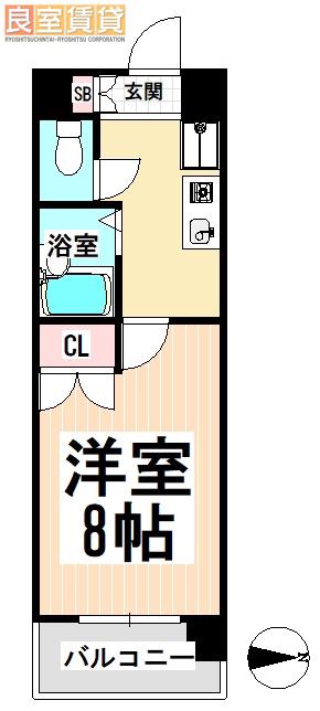 メゾンオランジェ渡辺(1K/7階)の間取り写真