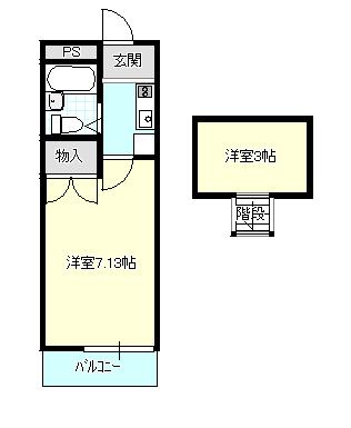 パークヒルズ(1K/2階)の間取り写真