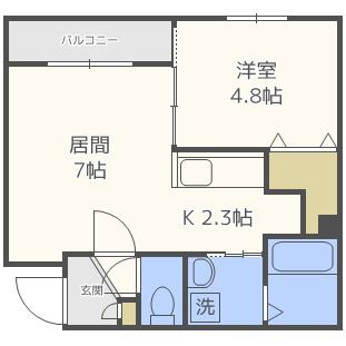 ZUCCA(1LDK/4階)の間取り写真