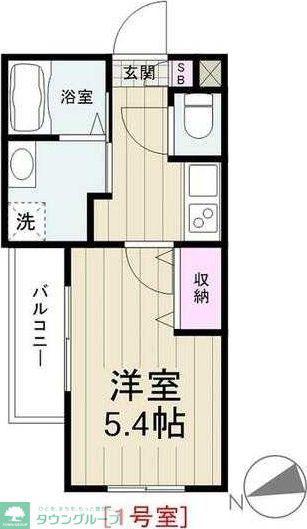 MELDIA 東小金井(1K/3階)の間取り写真