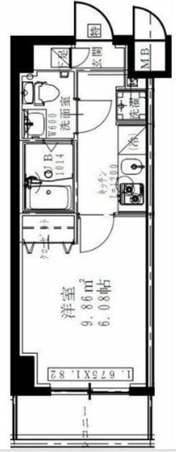 GENOVIA西川口V(1K/2階)の間取り写真