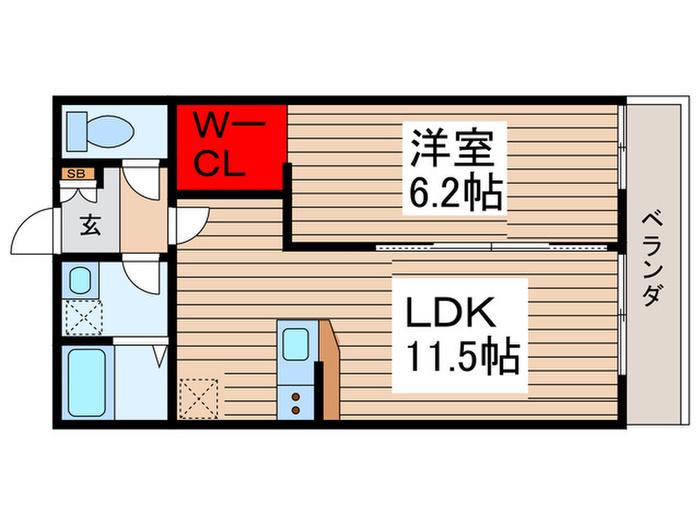 フェリーチェ(1LDK/2階)の間取り写真