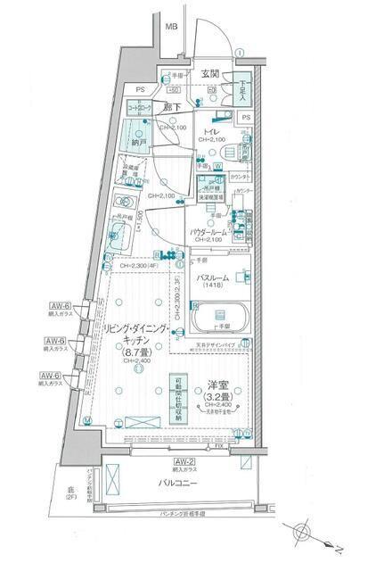 デュオステージ中野(1LDK/2階)の間取り写真