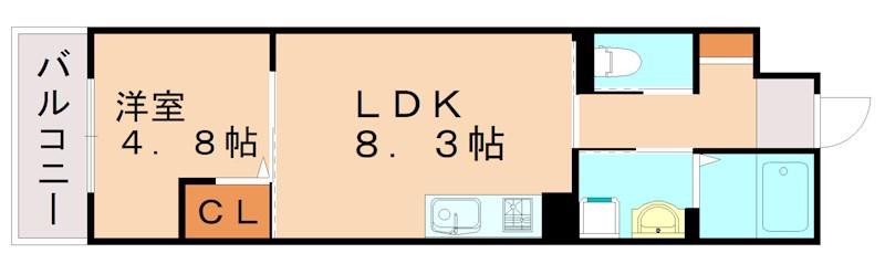 ル・ヴァン・リブレ(1LDK/2階)の間取り写真