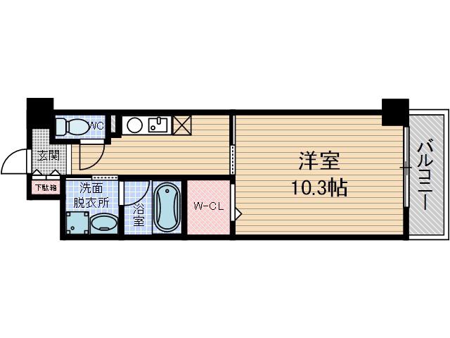 ニューサンライズ南春日丘(1K/2階)の間取り写真