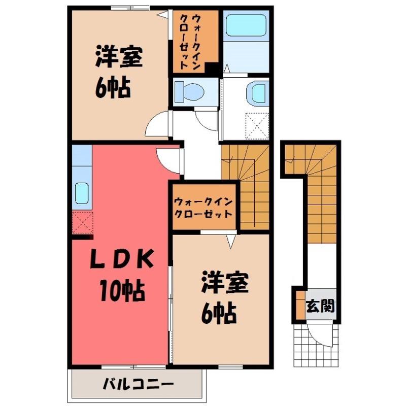 ラッキー・サンリットC(2LDK/2階)の間取り写真